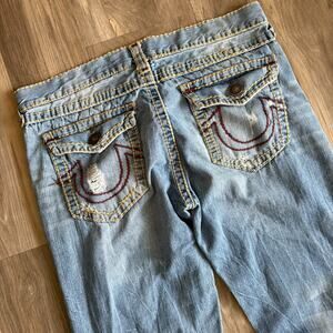 Vintage True Religion Jeans Men's Size 38x33 Medium Thick Stitch Flap Pockets
